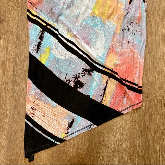 Rachel Roy Abstract Print Maxi Dress - Black and Multicolor Lined Size Medium - Picture 7 of 16